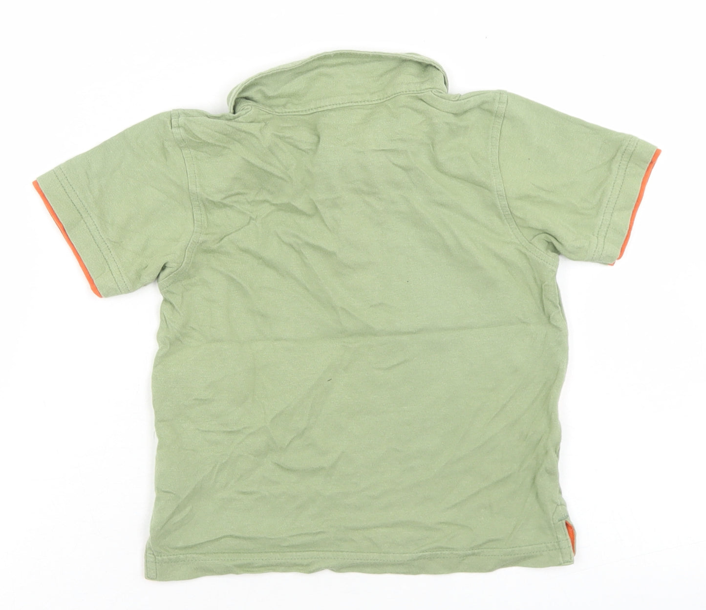 Marks and Spencer Boys Green  Cotton Basic Polo Size 18-24 Months Collared Button - Beach Buggy