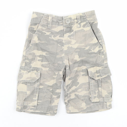 Marks and Spencer Boys Green Camouflage Polyester Cargo Trousers Size 12-18 Months  Button