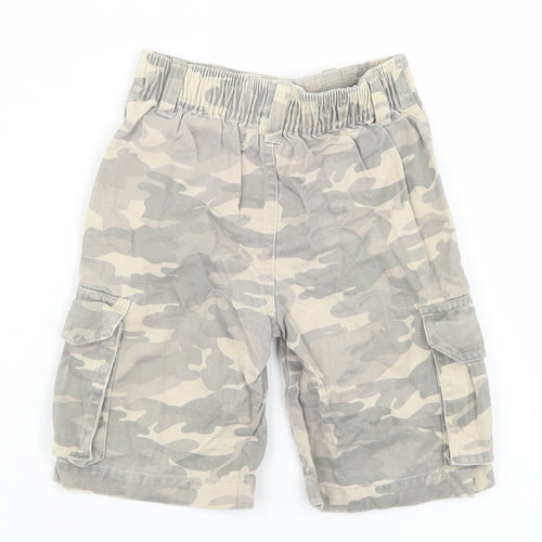 Marks and Spencer Boys Green Camouflage Polyester Cargo Trousers Size 12-18 Months  Button