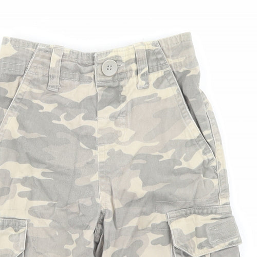Marks and Spencer Boys Green Camouflage Polyester Cargo Trousers Size 12-18 Months  Button