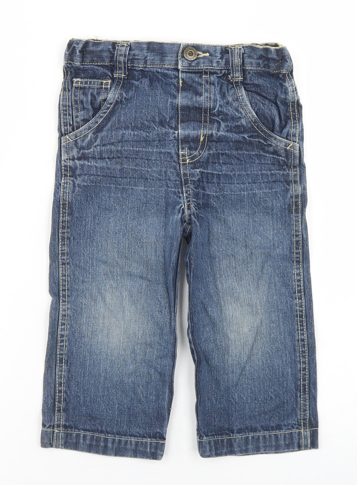 Cherokee Boys Blue  Cotton Capri Jeans Size 18-24 Months  Button