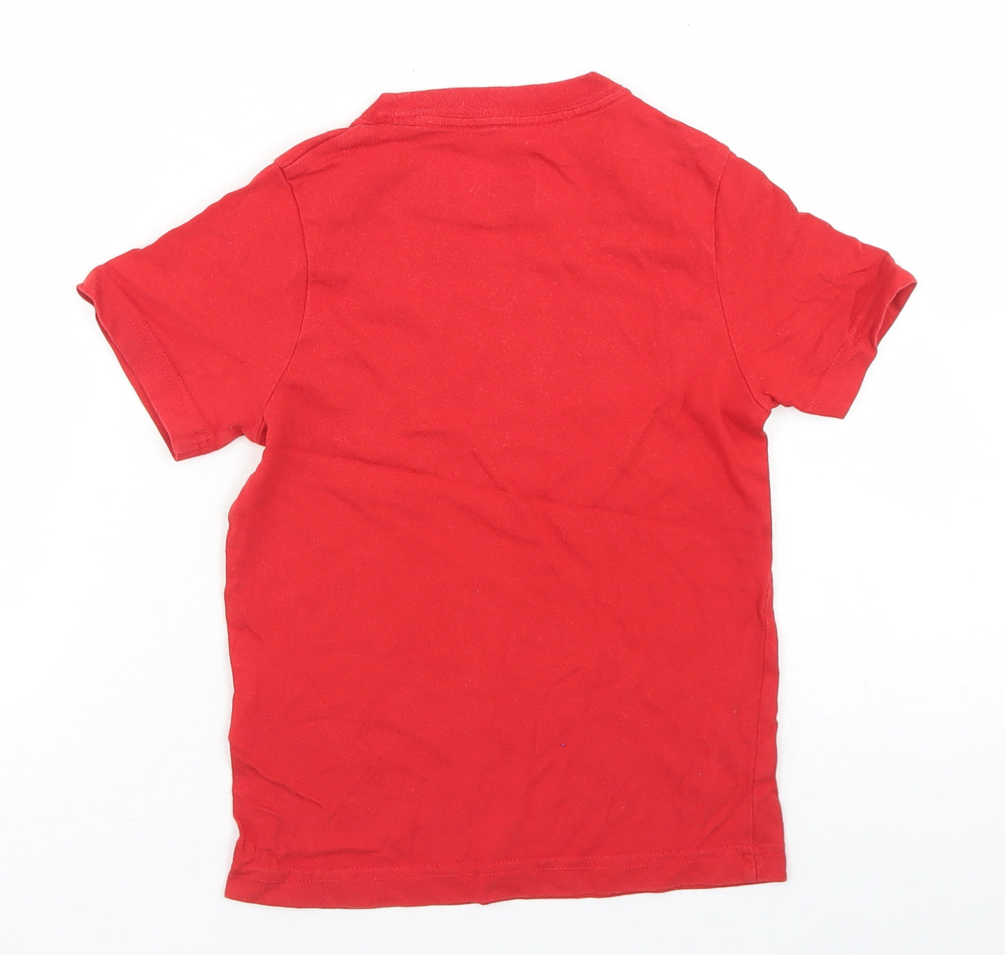 Nike Boys Red  Cotton Basic T-Shirt Size 5-6 Years Crew Neck
