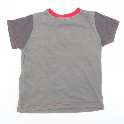 Marks and Spencer Boys Grey  Cotton Basic T-Shirt Size 3-4 Years Crew Neck  - Liverpool FC