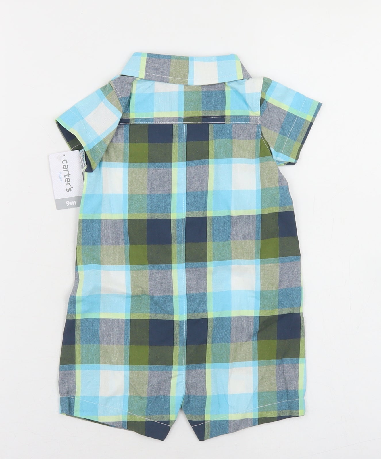 Carter's Boys Blue Camouflage Cotton Romper One-Piece Size 9-12 Months  Snap