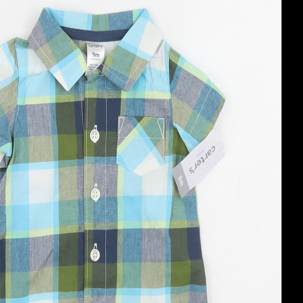 Carter's Boys Blue Camouflage Cotton Romper One-Piece Size 9-12 Months  Snap
