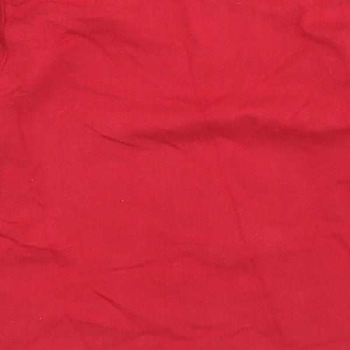 Timberland Boys Red  Cotton Basic T-Shirt Size 12 Months Crew Neck Button