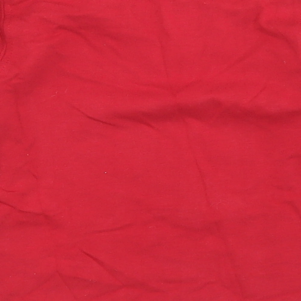 Timberland Boys Red  Cotton Basic T-Shirt Size 12 Months Crew Neck Button