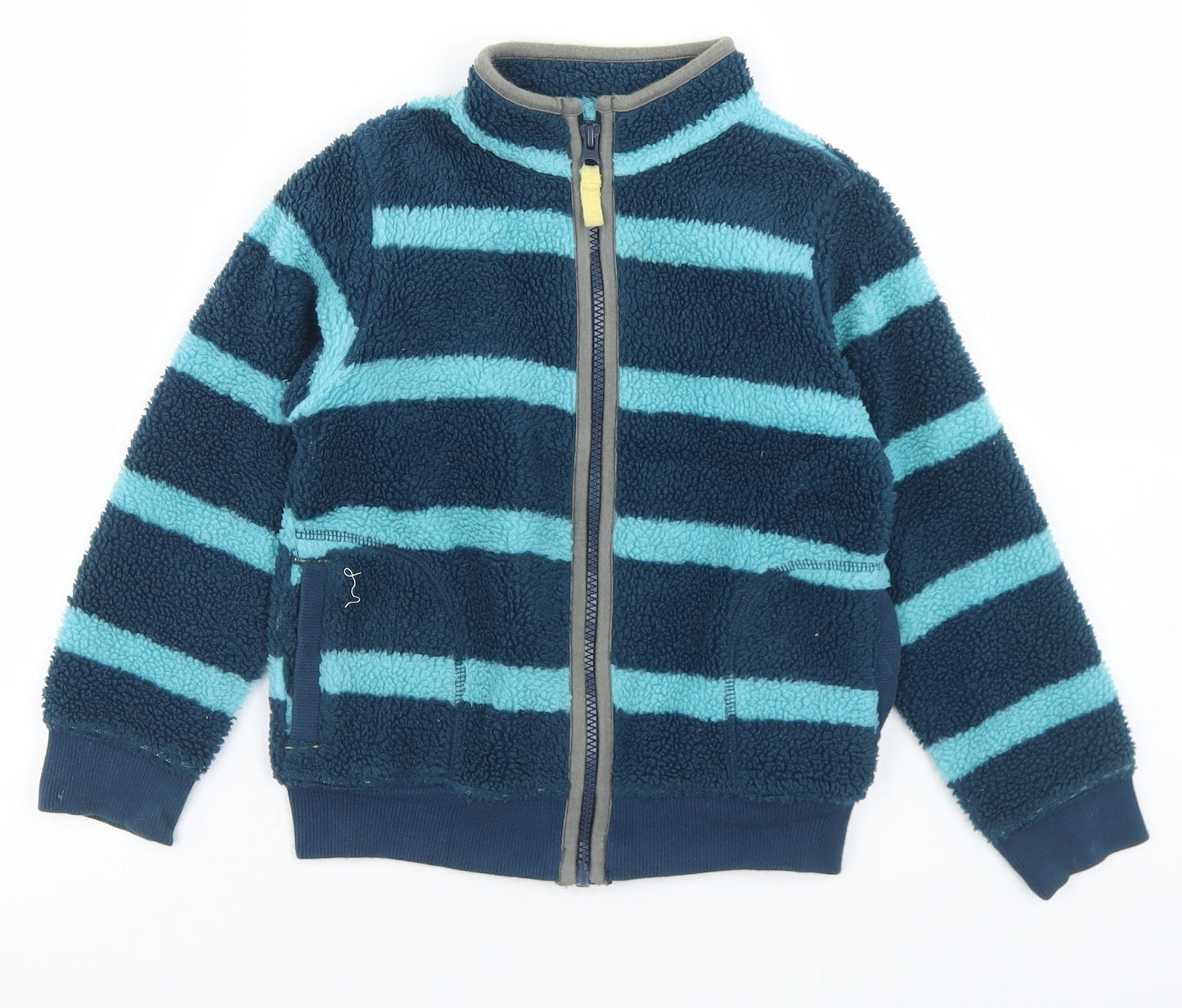 Marks and Spencer Boys Blue Striped  Jacket  Size 5-6 Years  Zip