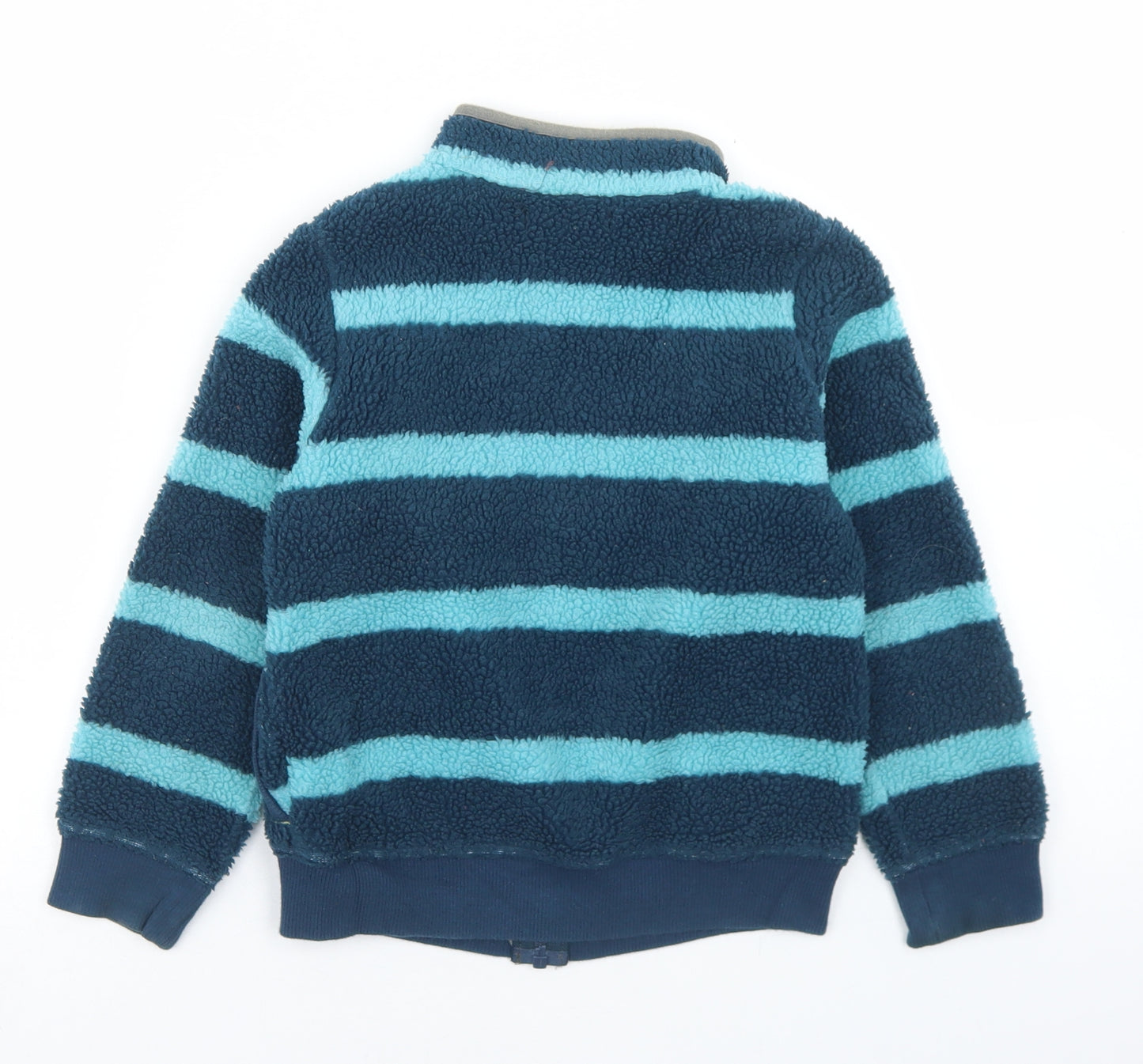 Marks and Spencer Boys Blue Striped  Jacket  Size 5-6 Years  Zip