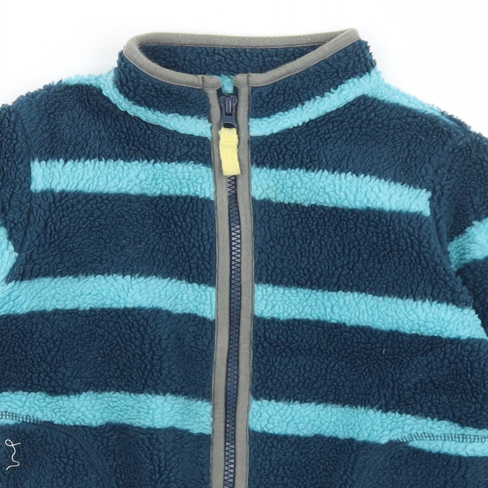 Marks and Spencer Boys Blue Striped  Jacket  Size 5-6 Years  Zip
