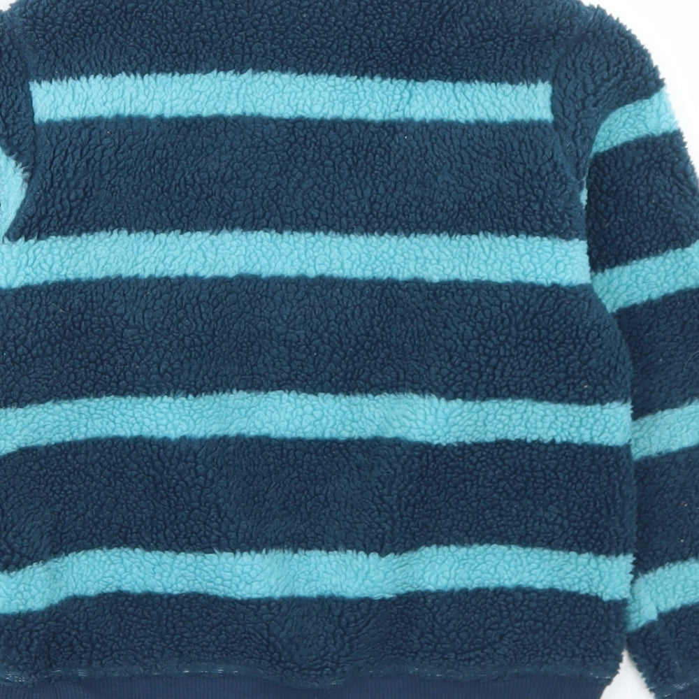 Marks and Spencer Boys Blue Striped  Jacket  Size 5-6 Years  Zip