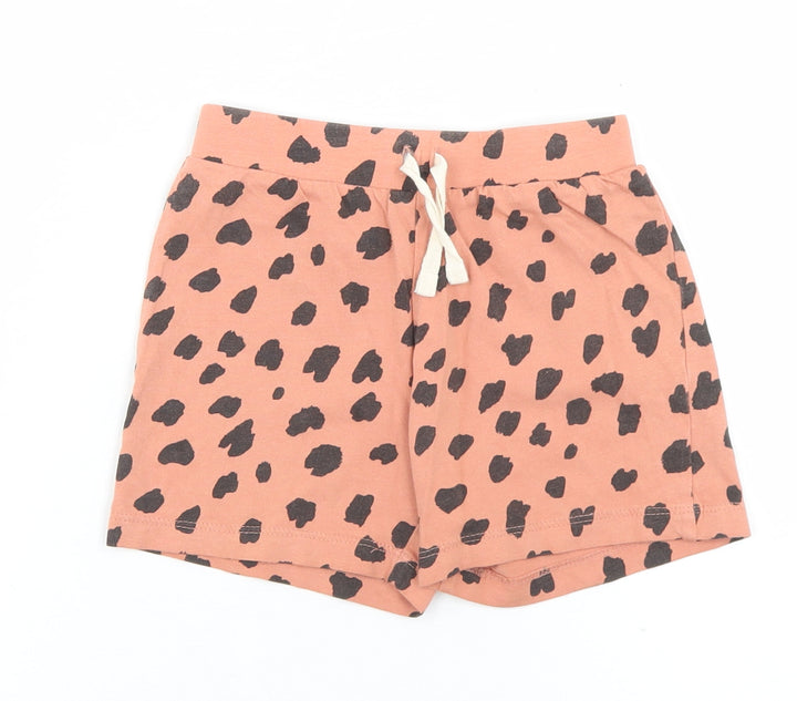 Primark Girls Brown Animal Print Cotton Sweat Shorts Size 2-3 Years  Regular