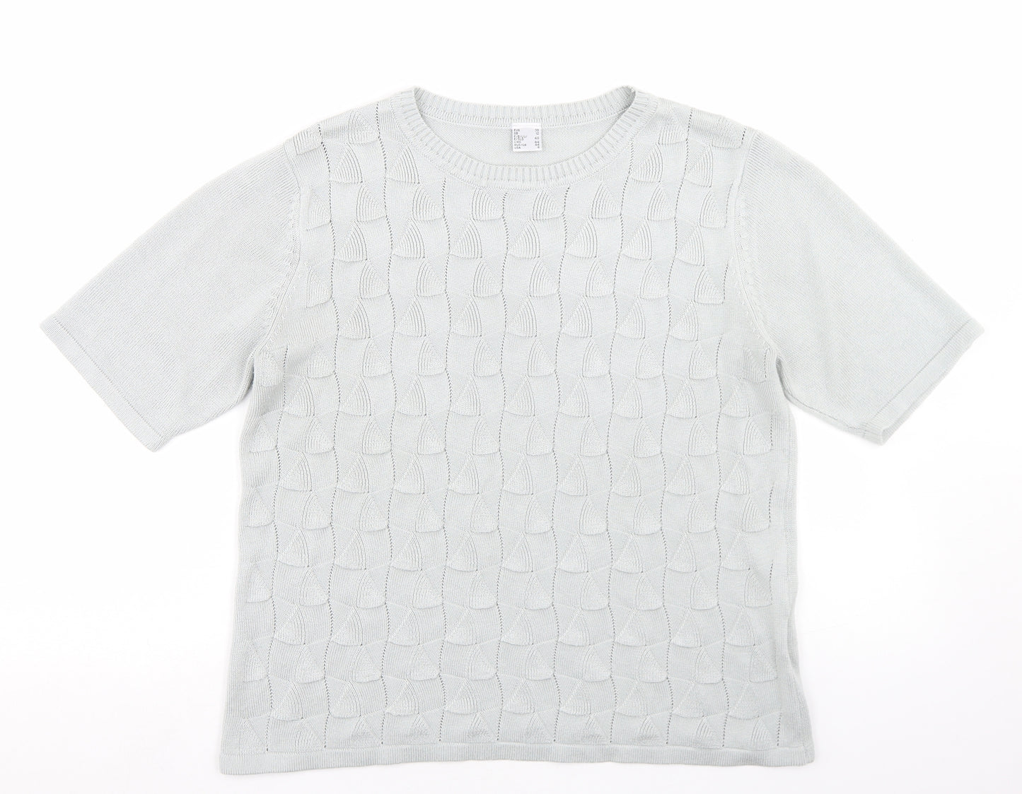 Preworn Womens Grey Crew Neck  Acrylic Pullover Jumper Size 12