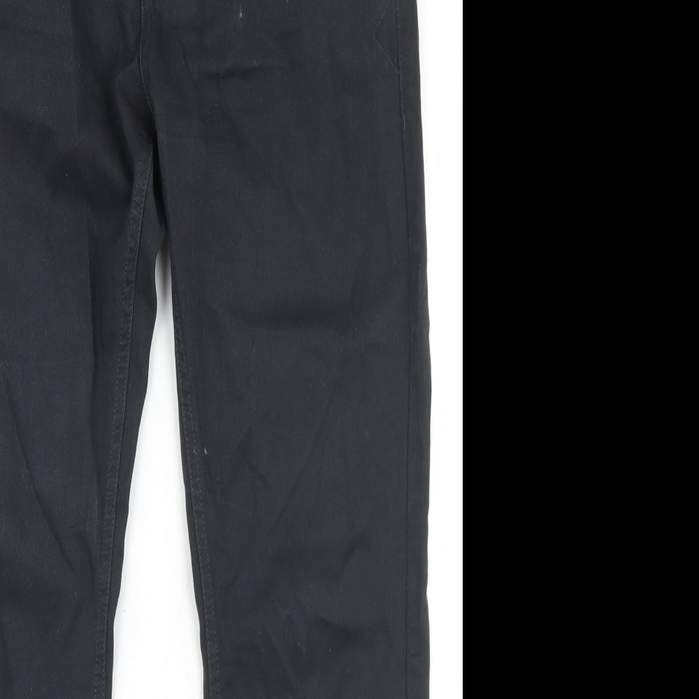 Brave Soul Mens Black  Cotton Chino Trousers Size 32 in L30 in Regular Button