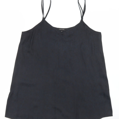 River Island Womens Black Animal Print Polyester Camisole Blouse Size 10 Round Neck