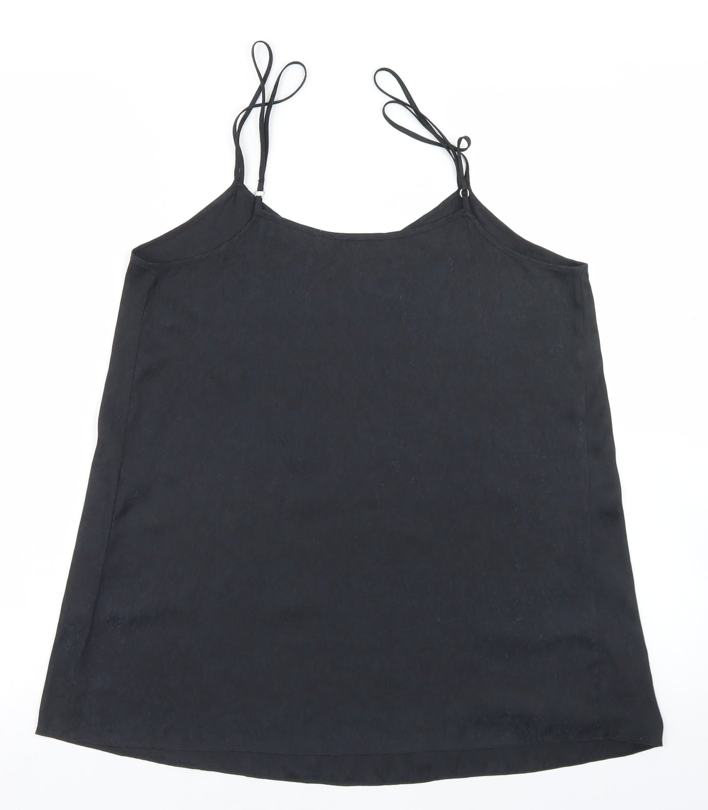 River Island Womens Black Animal Print Polyester Camisole Blouse Size 10 Round Neck