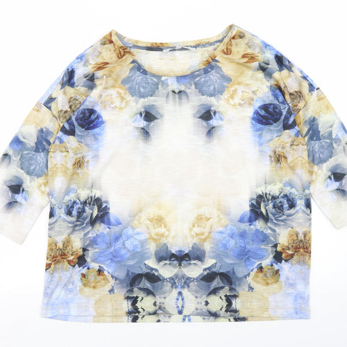 NEXT Womens Multicoloured Floral Polyester Basic T-Shirt Size 8 Round Neck