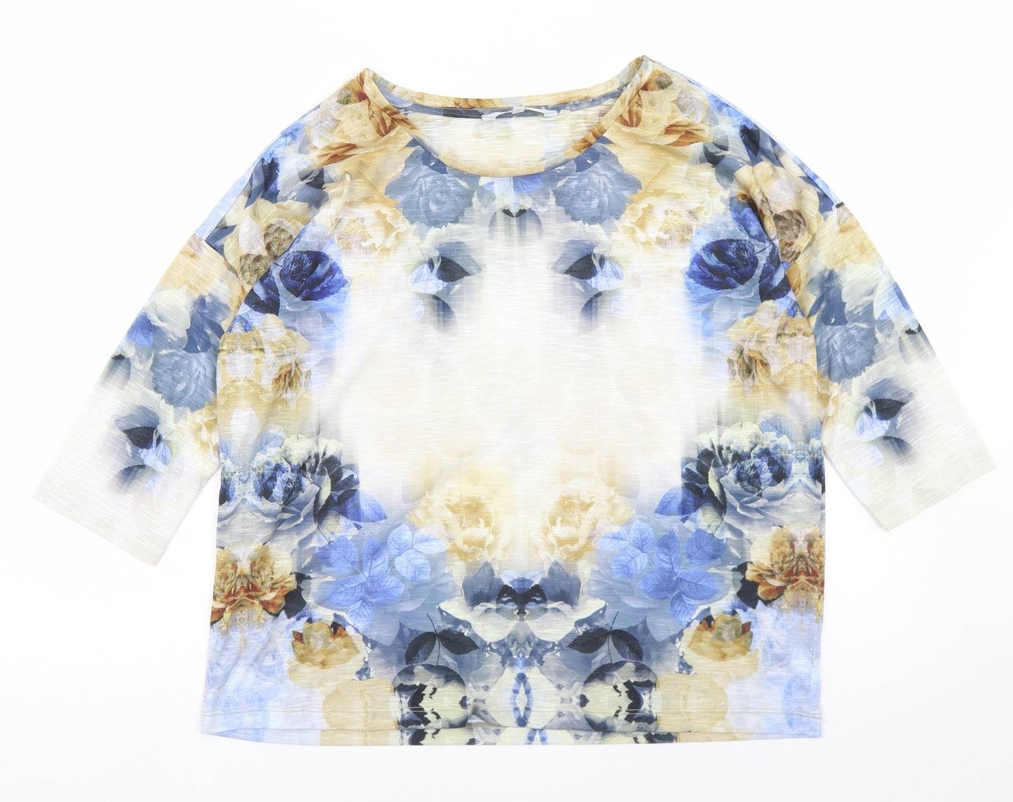 NEXT Womens Multicoloured Floral Polyester Basic T-Shirt Size 8 Round Neck