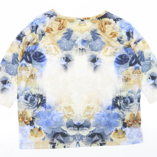 NEXT Womens Multicoloured Floral Polyester Basic T-Shirt Size 8 Round Neck