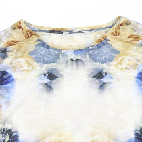 NEXT Womens Multicoloured Floral Polyester Basic T-Shirt Size 8 Round Neck