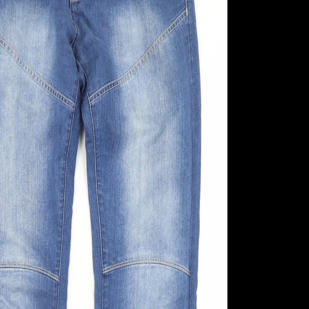Smith & Jones Mens Blue  Cotton Straight Jeans Size 34 in L33 in Regular Button