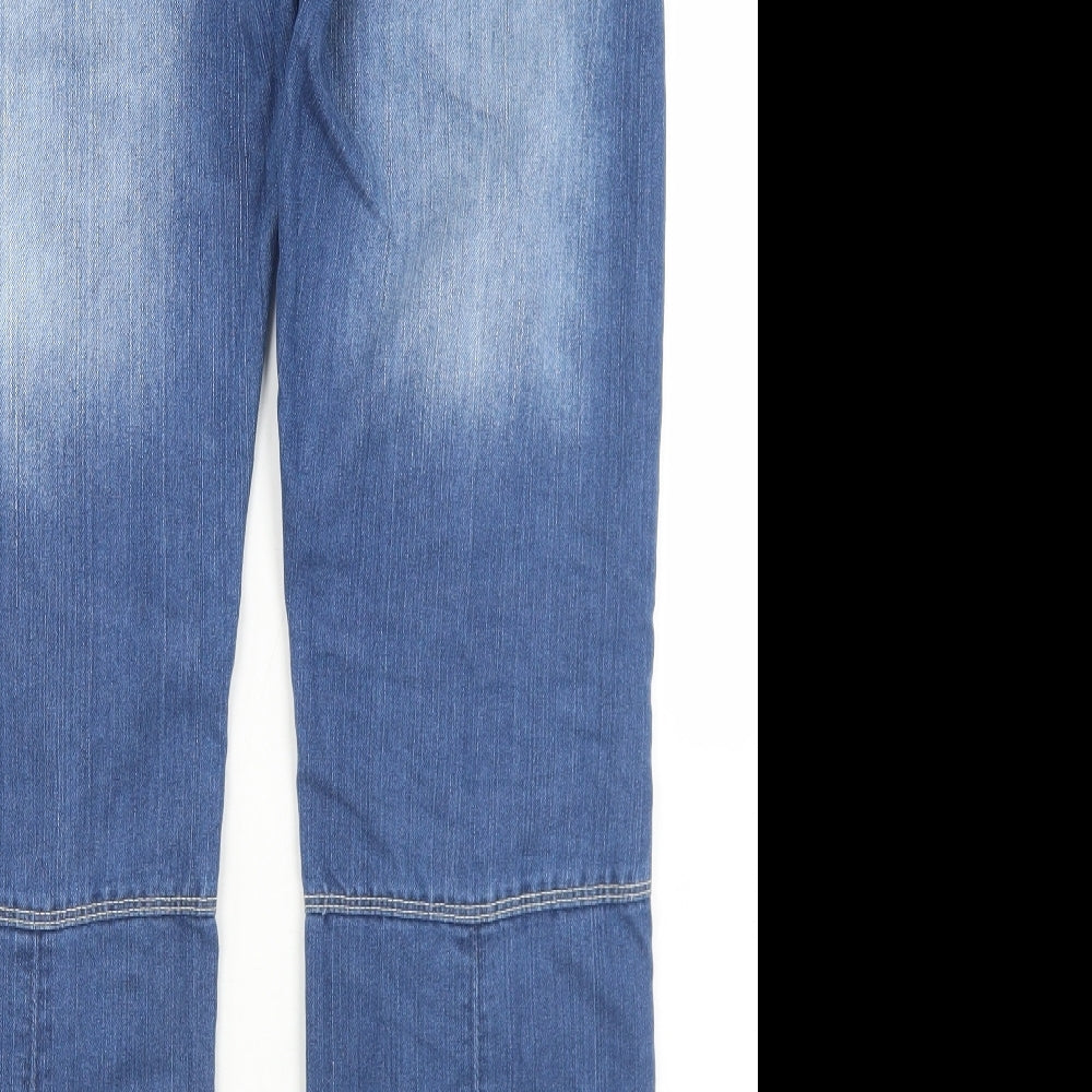 Smith & Jones Mens Blue  Cotton Straight Jeans Size 34 in L33 in Regular Button