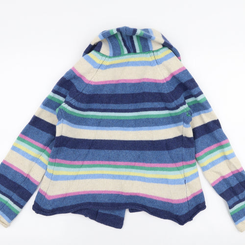 United Colors of Benetton Womens Multicoloured V-Neck Striped Wool Cardigan Jumper Size S