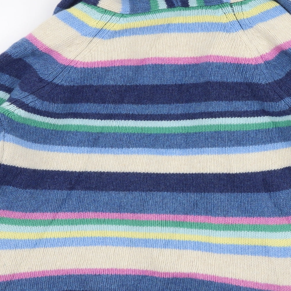 United Colors of Benetton Womens Multicoloured V-Neck Striped Wool Cardigan Jumper Size S
