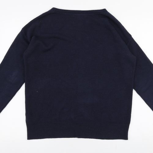 NEXT Womens Blue Round Neck  Acrylic Pullover Jumper Size 12
