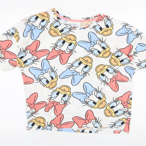 George Womens Multicoloured  100% Cotton Jersey T-Shirt Size 12 Round Neck - Disney Daisy duck