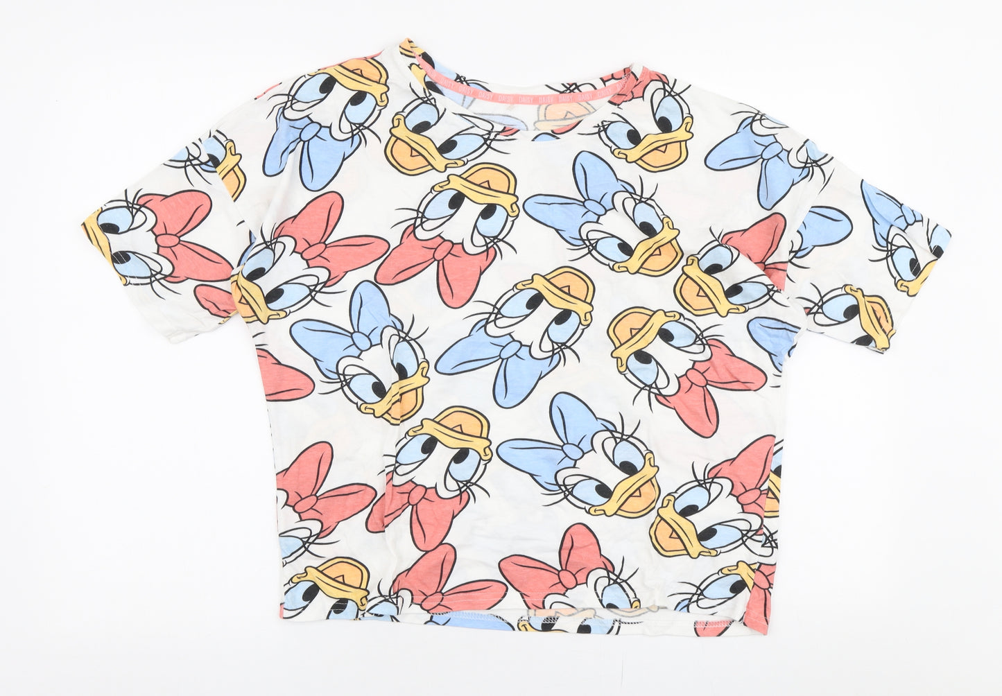 George Womens Multicoloured  100% Cotton Jersey T-Shirt Size 12 Round Neck - Disney Daisy duck