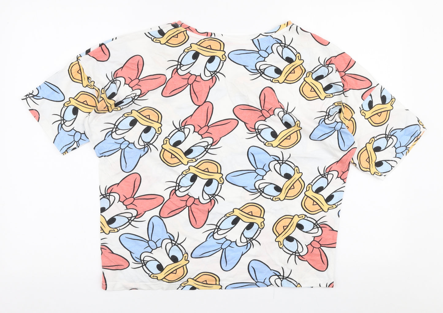 George Womens Multicoloured  100% Cotton Jersey T-Shirt Size 12 Round Neck - Disney Daisy duck
