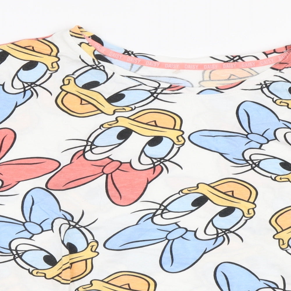 George Womens Multicoloured  100% Cotton Jersey T-Shirt Size 12 Round Neck - Disney Daisy duck
