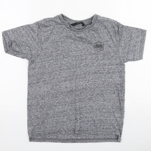 George Boys Grey  Polyester Jersey T-Shirt Size 7-8 Years Round Neck Pullover - Urban