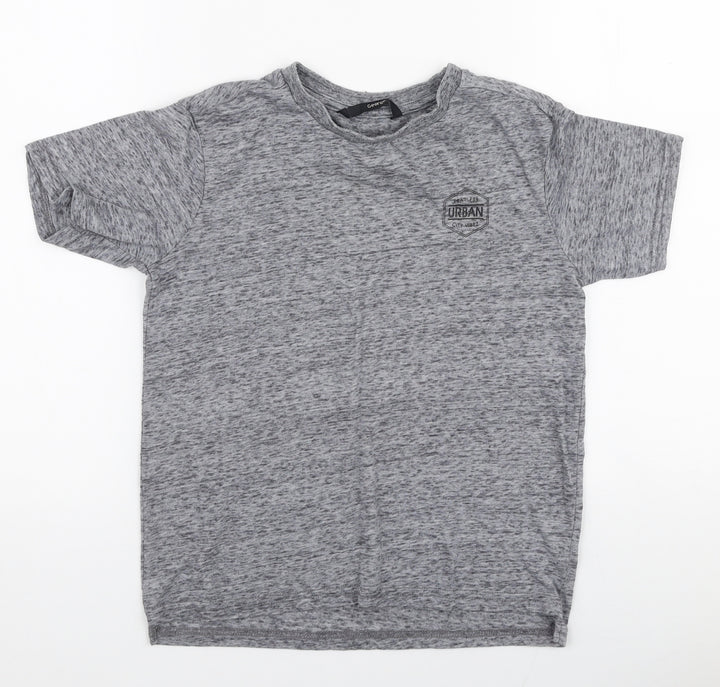 George Boys Grey Polyester Jersey T-Shirt Size 7-8 Years Round Neck Pullover - Urban