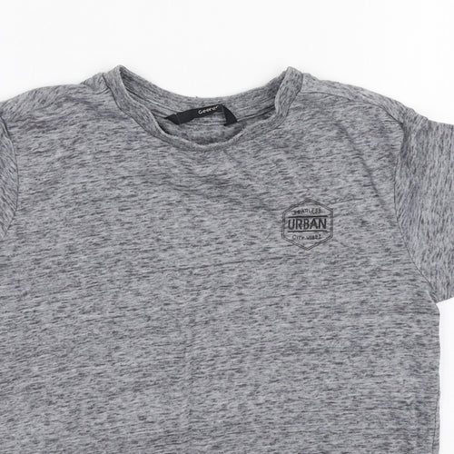 George Boys Grey  Polyester Jersey T-Shirt Size 7-8 Years Round Neck Pullover - Urban