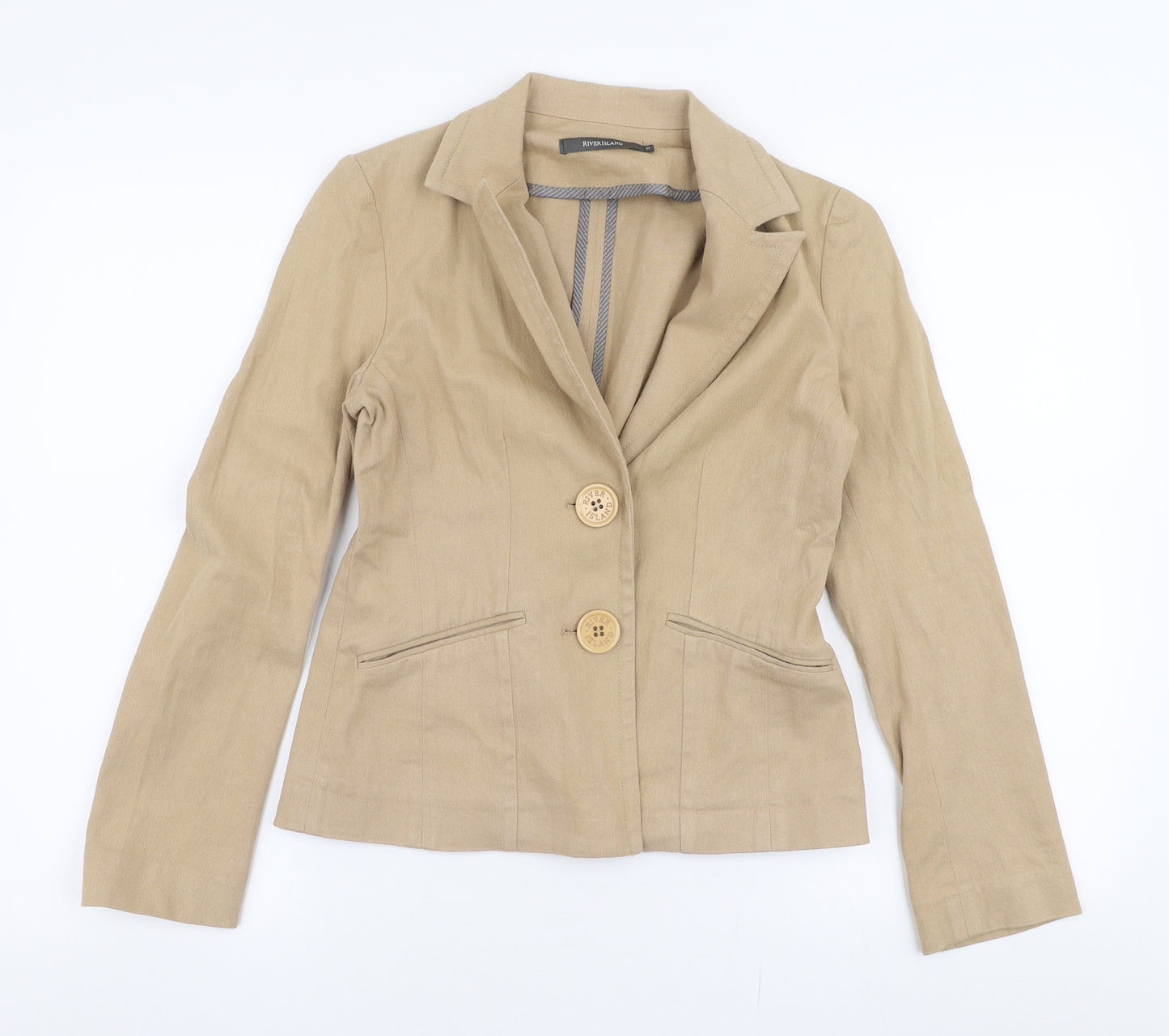 River Island Womens Brown   Jacket Coat Size 8  Button