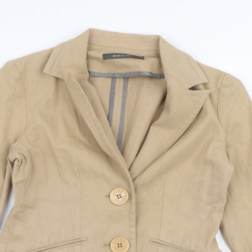 River Island Womens Brown   Jacket Coat Size 8  Button