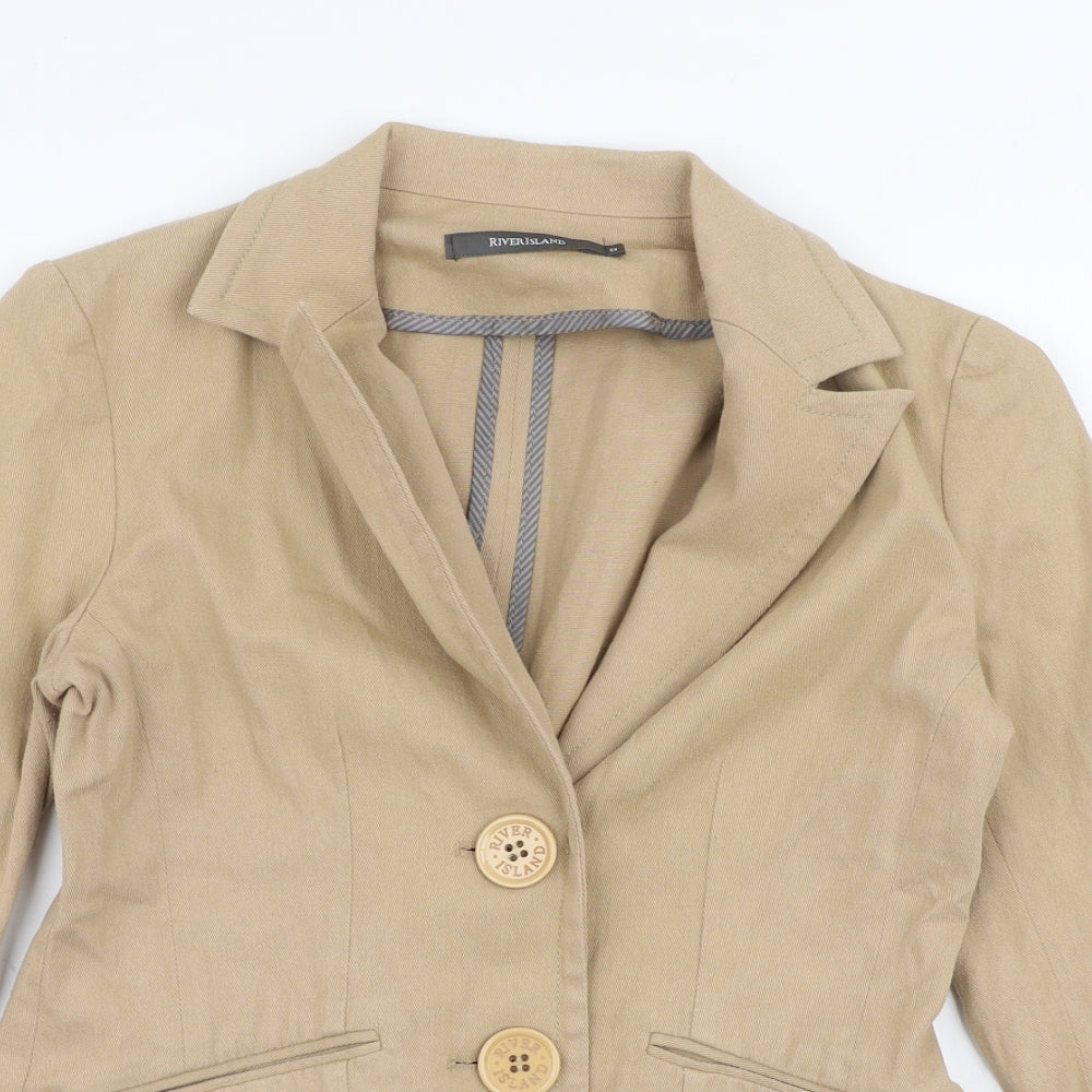 River Island Womens Brown   Jacket Coat Size 8  Button