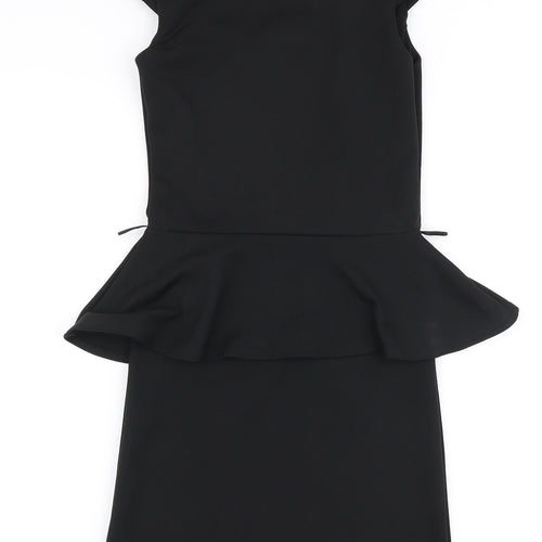 Exhibit Womens Black  Polyester Bodycon  Size 8  Round Neck Pullover