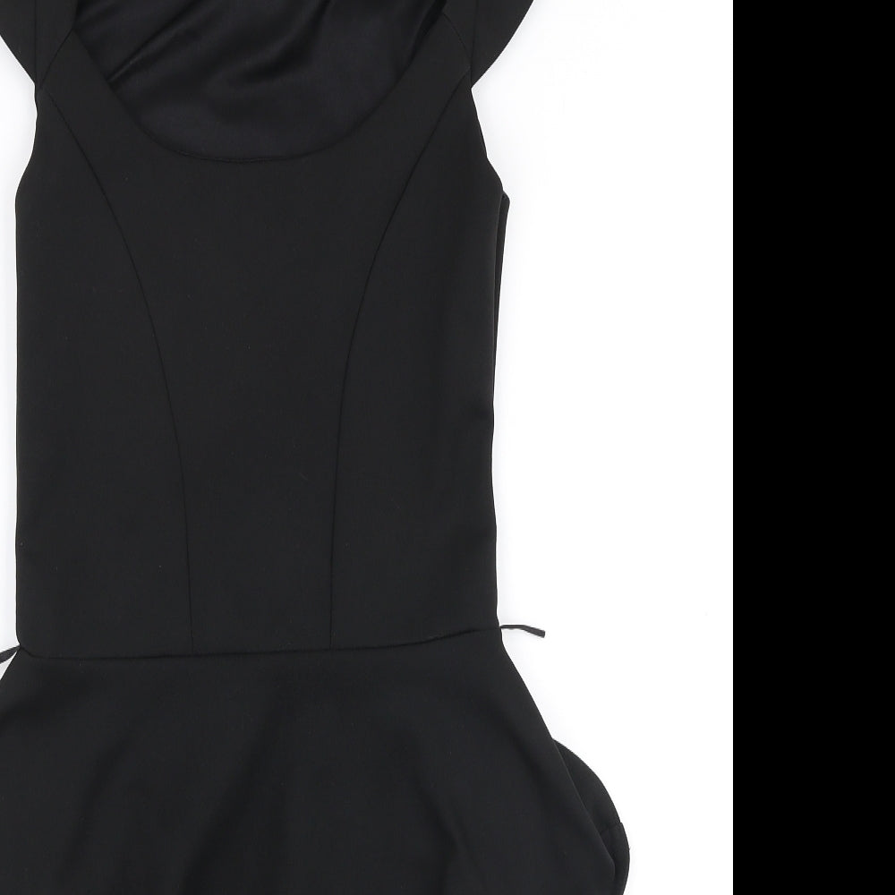 Exhibit Womens Black  Polyester Bodycon  Size 8  Round Neck Pullover