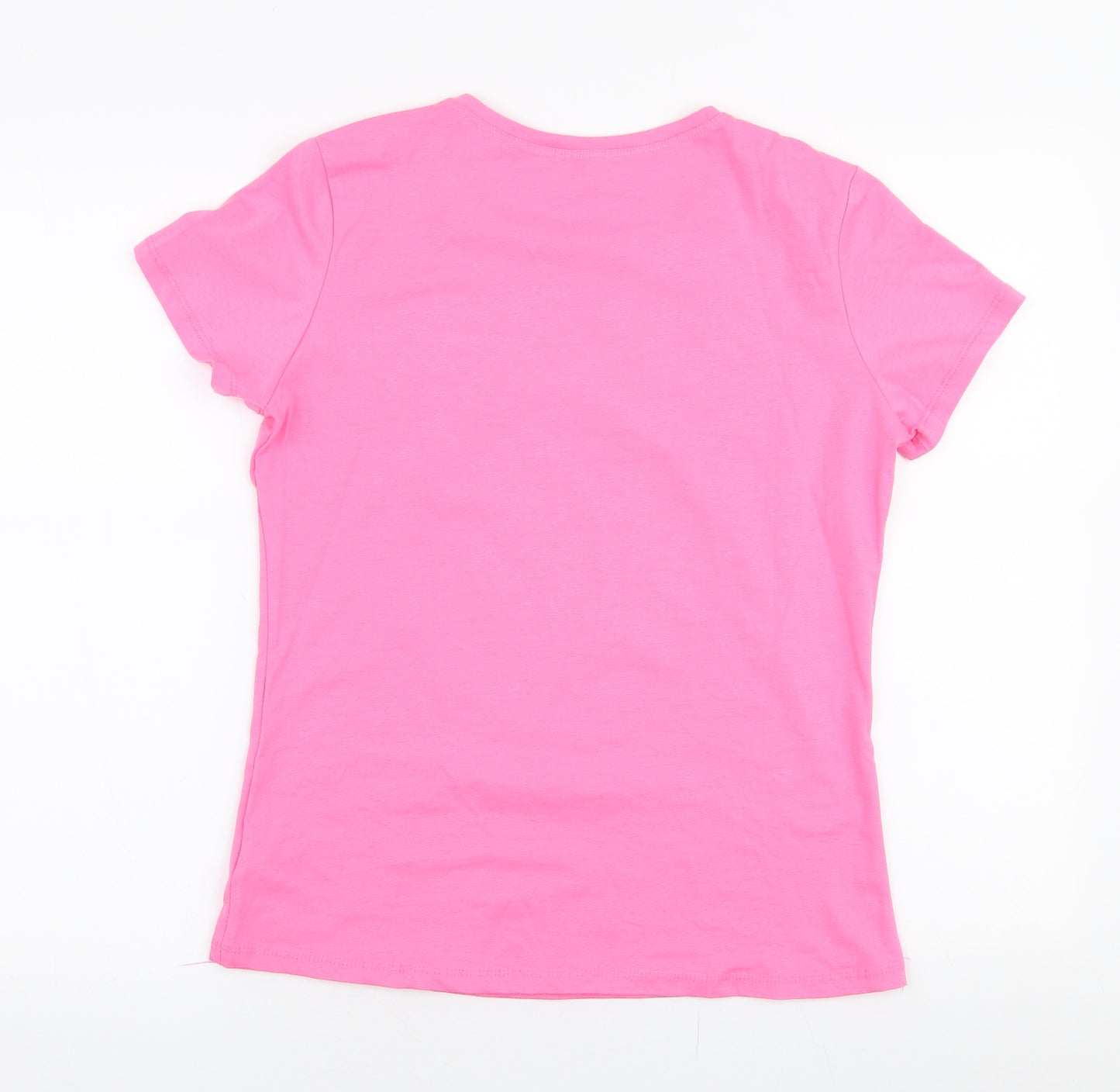 CC Fashion Womens Pink  Cotton Jersey T-Shirt Size XL Round Neck - Vogue