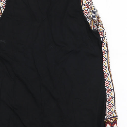 F&F Womens Multicoloured Geometric Viscose Basic Blouse Size 14 Round Neck
