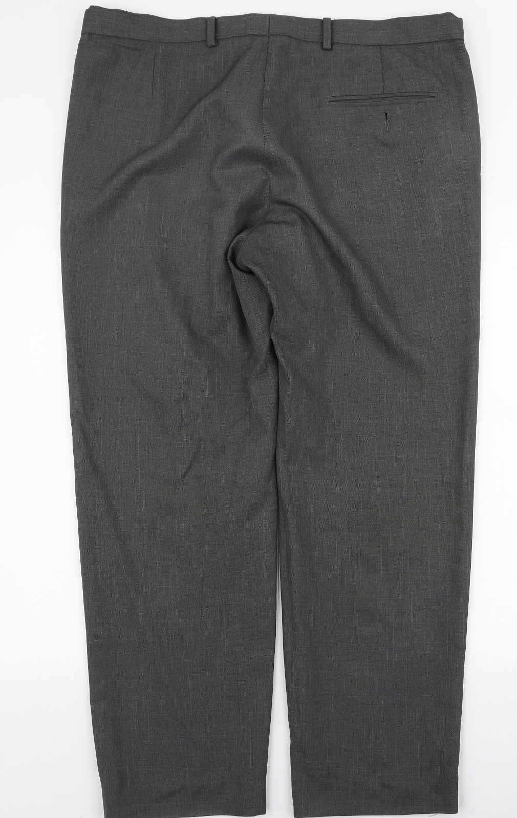 Marks and Spencer Mens Grey  Polyester Dress Pants Trousers Size 36 in L29 in Regular Zip