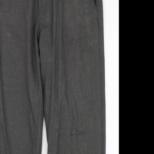 Marks and Spencer Mens Grey  Polyester Dress Pants Trousers Size 36 in L29 in Regular Zip