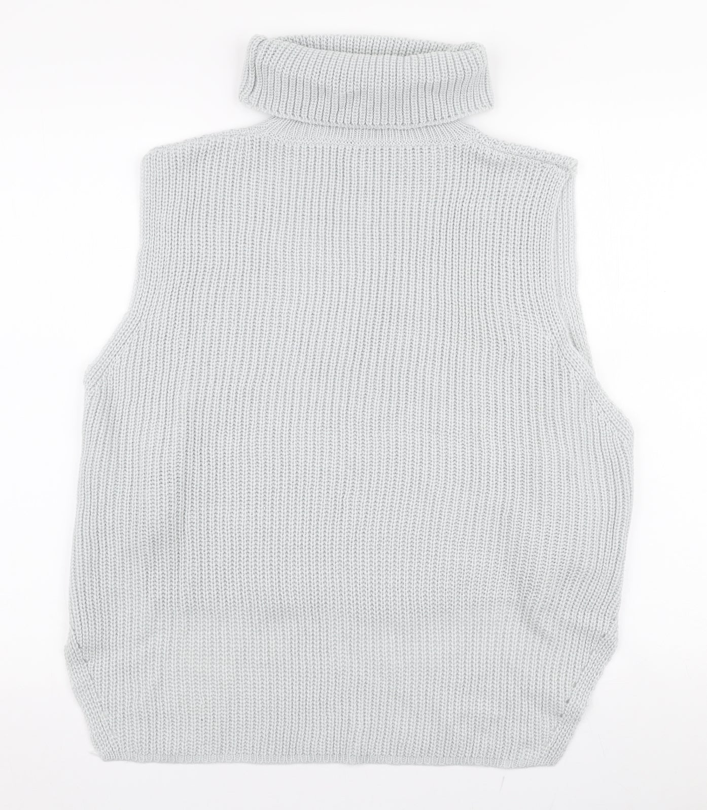 SheIn Womens Blue Roll Neck  Acrylic Vest Jumper Size 2XL   - side slits