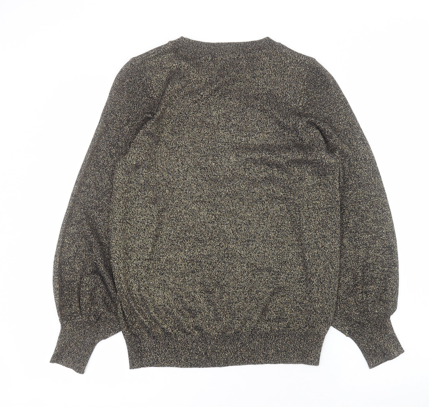 F&F Womens Gold Crew Neck  Viscose Pullover Jumper Size 14