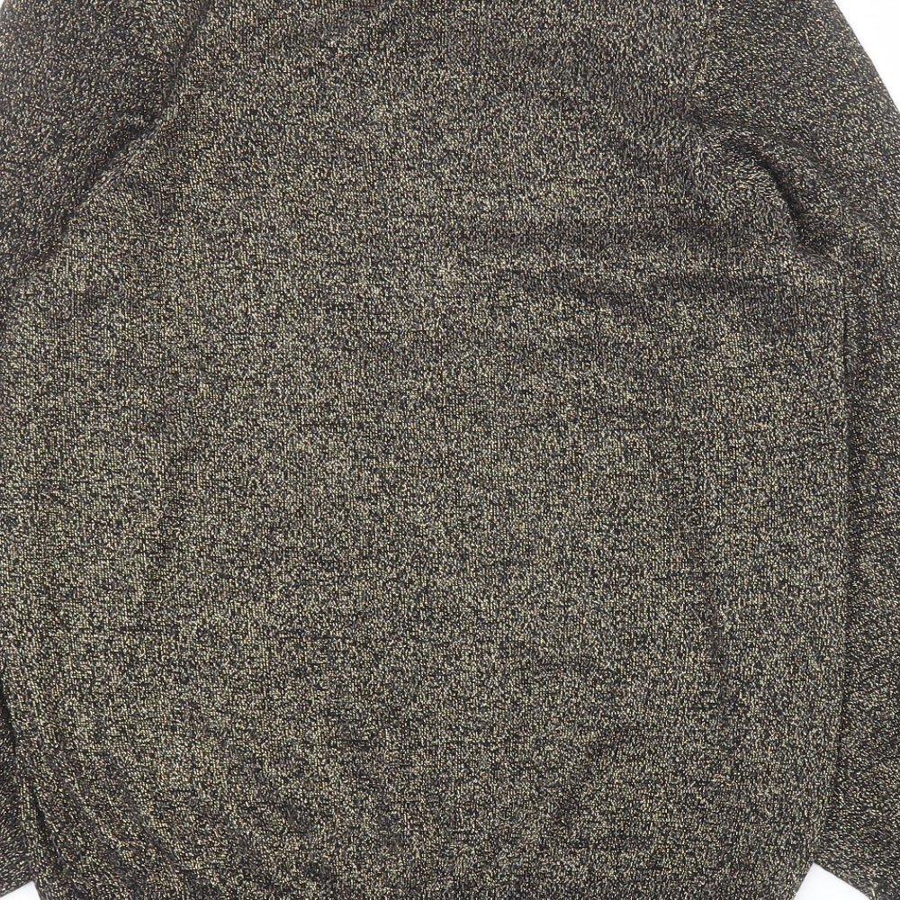 F&F Womens Gold Crew Neck  Viscose Pullover Jumper Size 14