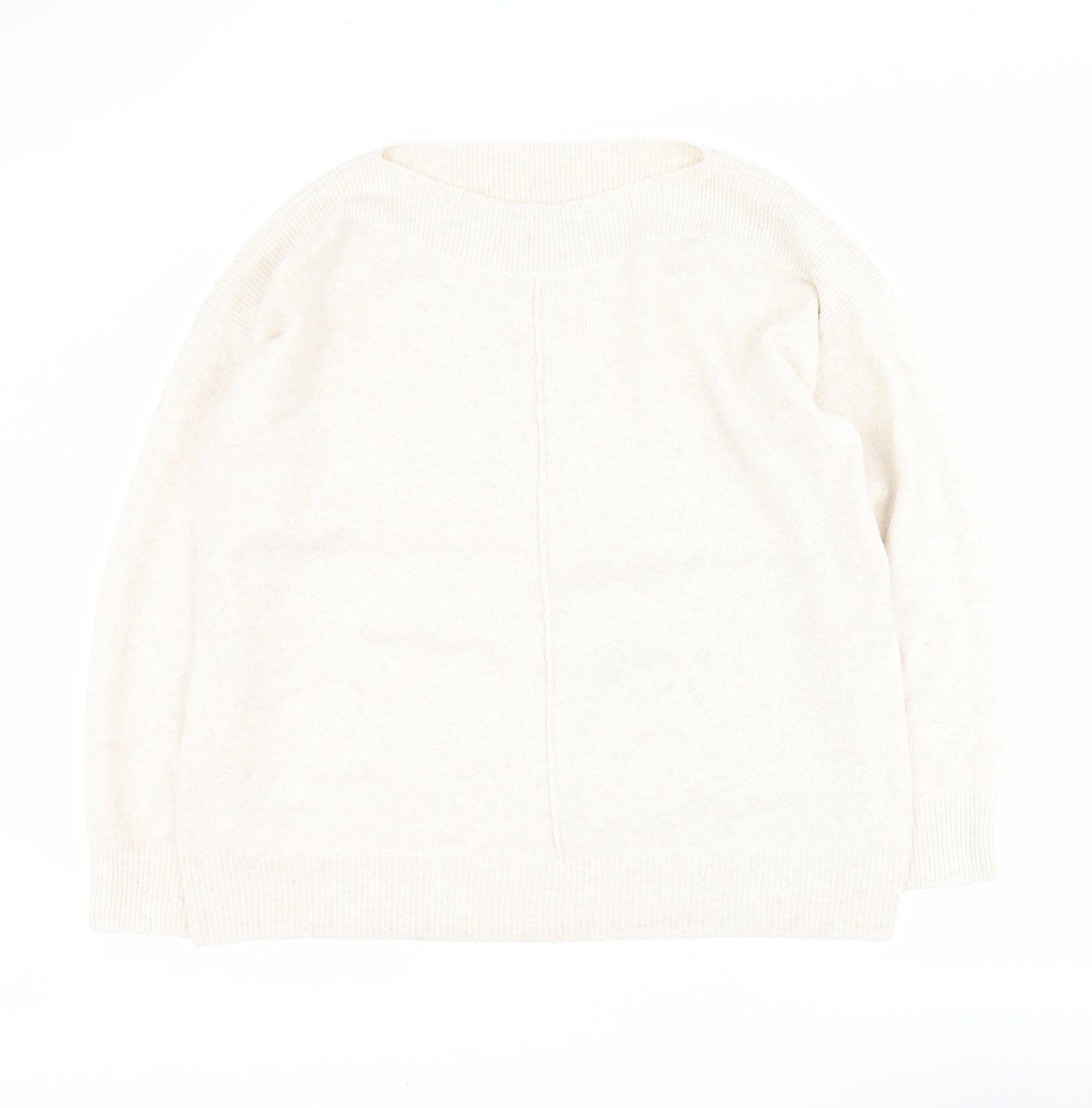 George Womens Beige Boat Neck  Polyester Pullover Jumper Size L