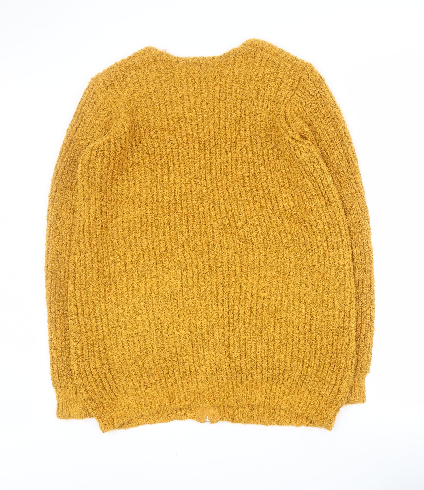 Matalan Womens Yellow V-Neck  Acrylic Cardigan Jumper Size M